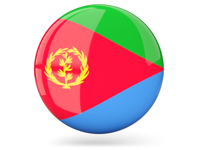 Glossy round icon. Download flag icon of Eritrea at PNG format