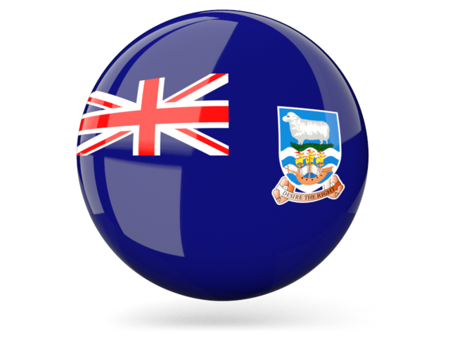 Glossy round icon. Download flag icon of Falkland Islands at PNG format