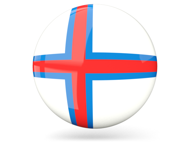 Glossy round icon. Download flag icon of Faroe Islands at PNG format