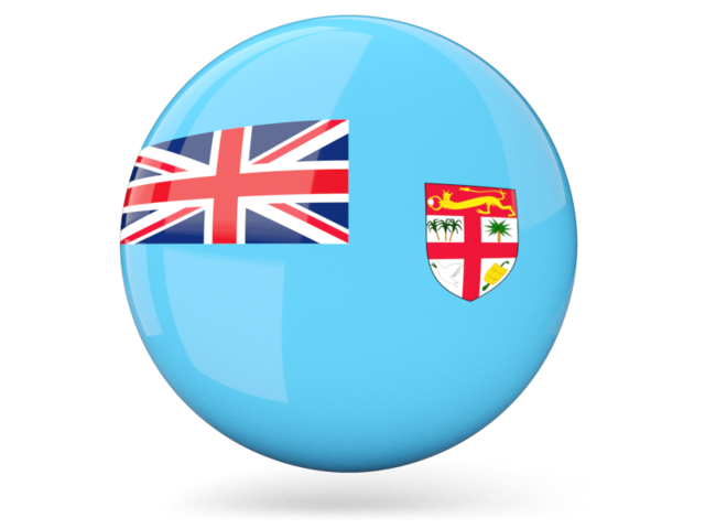 Glossy round icon. Download flag icon of Fiji at PNG format