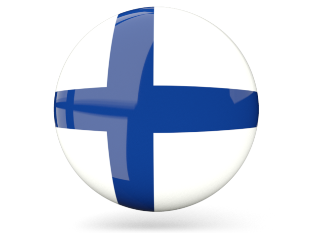 Glossy round icon. Download flag icon of Finland at PNG format