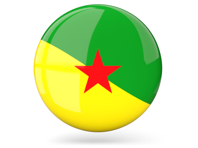 Glossy round icon. Download flag icon of French Guiana at PNG format