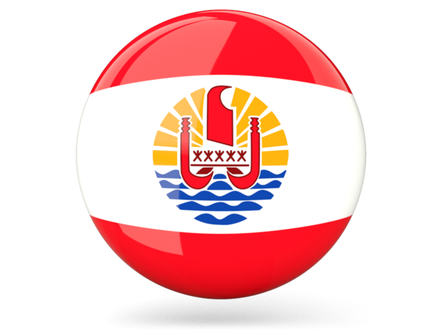 Glossy round icon. Download flag icon of French Polynesia at PNG format
