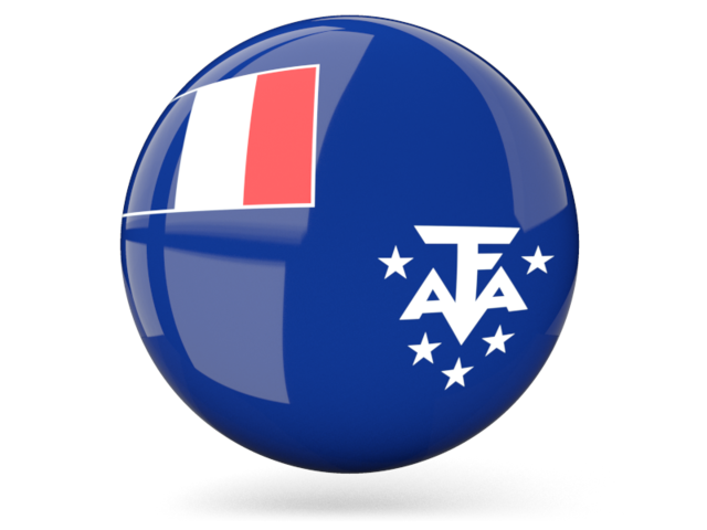 Glossy round icon. Download flag icon of French Southern and Antarctic Lands at PNG format