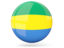 Gabon. Glossy round icon. Download icon.