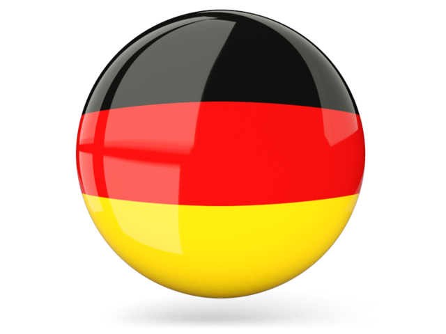 Glossy round icon. Download flag icon of Germany at PNG format
