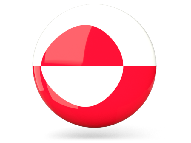 Глянцевая круглая иконка. Скачать флаг. Гренландия