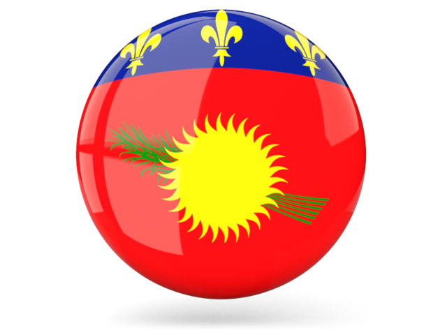 Glossy round icon. Download flag icon of Guadeloupe at PNG format