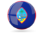 Guam. Glossy round icon. Download icon.