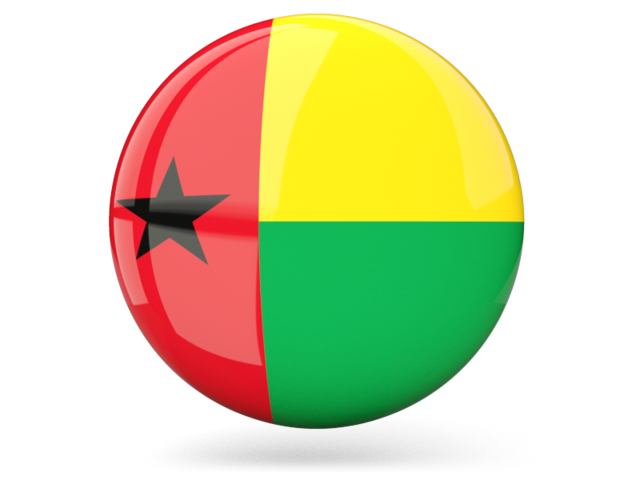 Глянцевая круглая иконка. Скачать флаг. Гвинея-Бисау