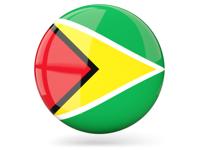Глянцевая круглая иконка. Скачать флаг. Гайана