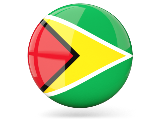 Glossy round icon. Download flag icon of Guyana at PNG format