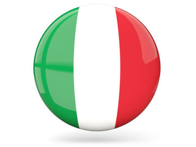 Glossy round icon. Download flag icon of Italy at PNG format