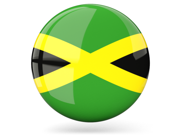 Glossy round icon. Download flag icon of Jamaica at PNG format