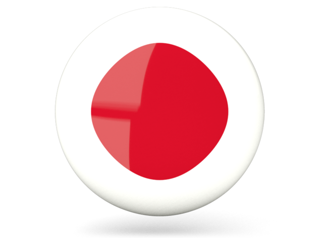 Glossy round icon. Download flag icon of Japan at PNG format