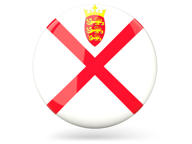 Glossy round icon. Download flag icon of Jersey at PNG format