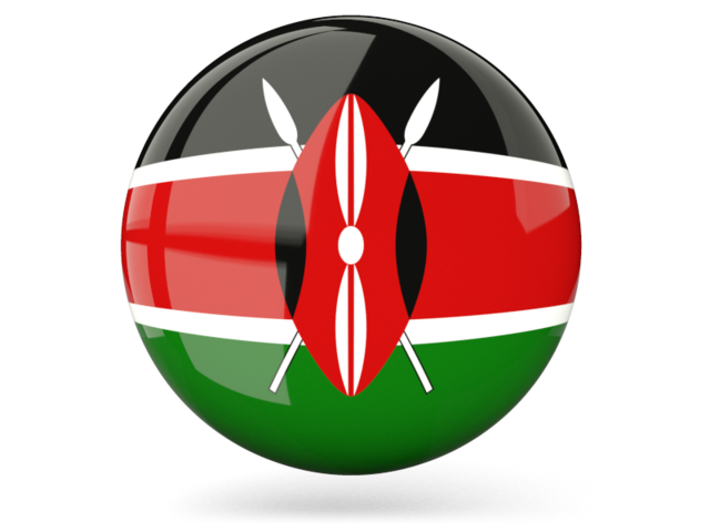 Glossy Round Icon Illustration Of Flag Of Kenya