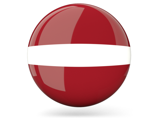 Glossy round icon. Download flag icon of Latvia at PNG format