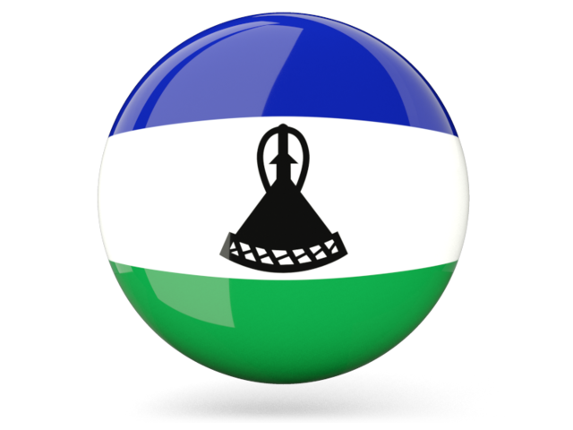 Glossy round icon. Download flag icon of Lesotho at PNG format