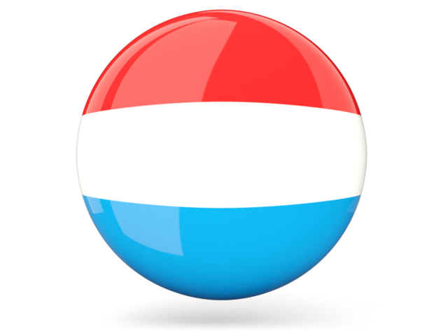Glossy round icon. Download flag icon of Luxembourg at PNG format