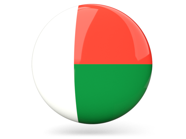 Glossy round icon. Download flag icon of Madagascar at PNG format