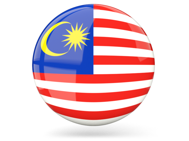 Glossy round icon. Download flag icon of Malaysia at PNG format