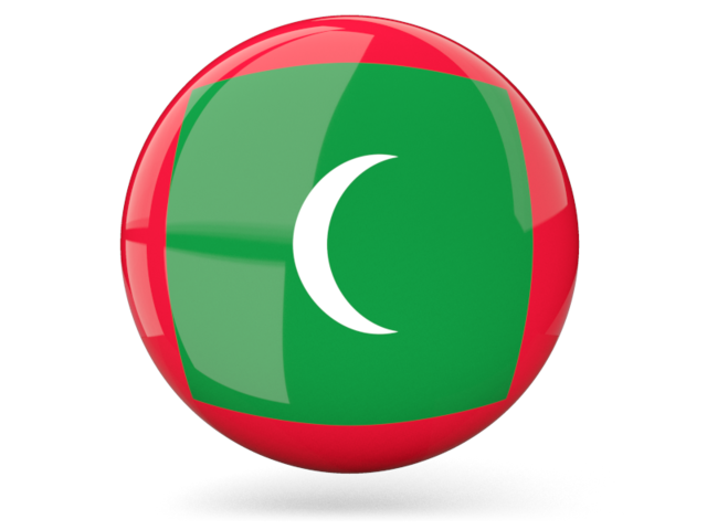 Glossy round icon. Download flag icon of Maldives at PNG format