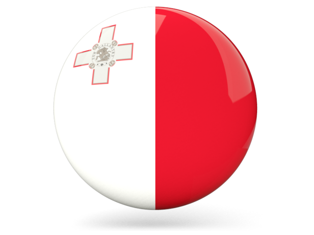 Glossy round icon. Download flag icon of Malta at PNG format