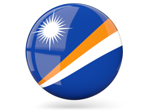 Glossy round icon. Download flag icon of Marshall Islands at PNG format