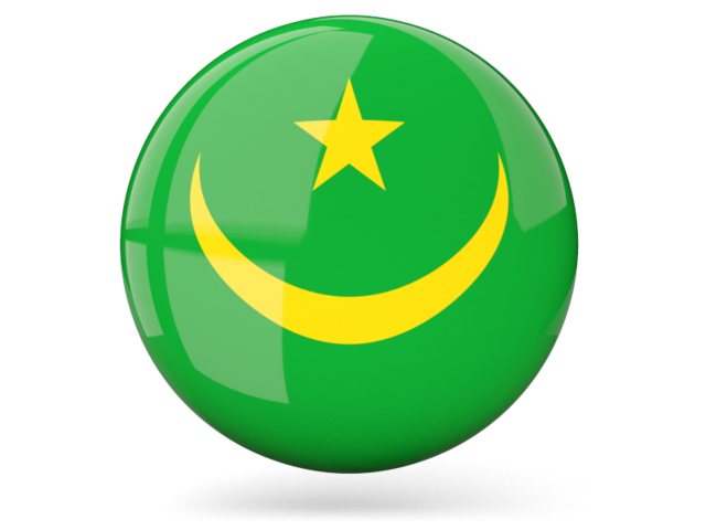 Glossy round icon. Download flag icon of Mauritania at PNG format