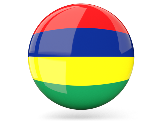 Glossy round icon. Download flag icon of Mauritius at PNG format