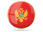 Montenegro. Glossy round icon. Download icon.