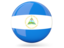 Nicaragua. Glossy round icon. Download icon.