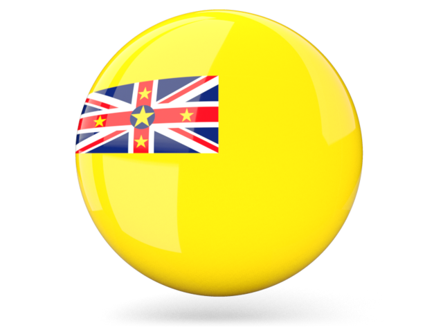 Glossy round icon. Download flag icon of Niue at PNG format