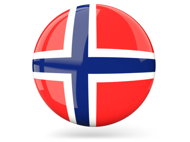 Glossy round icon. Download flag icon of Norway at PNG format