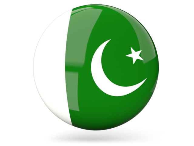 Glossy round icon. Download flag icon of Pakistan at PNG format