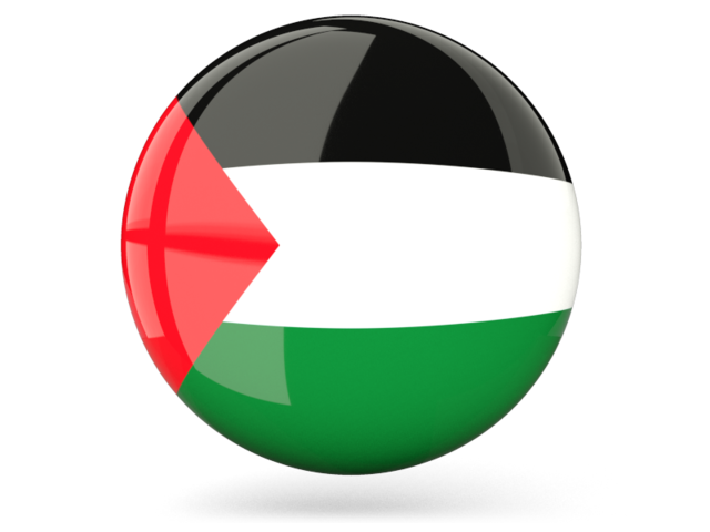 Glossy round icon. Download flag icon of Palestinian territories at PNG format