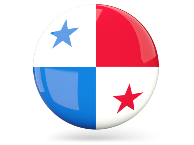 Glossy round icon. Download flag icon of Panama at PNG format