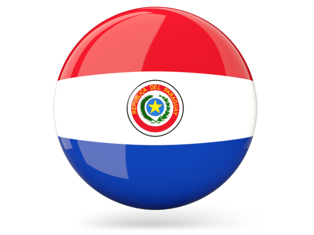 Glossy round icon. Download flag icon of Paraguay at PNG format