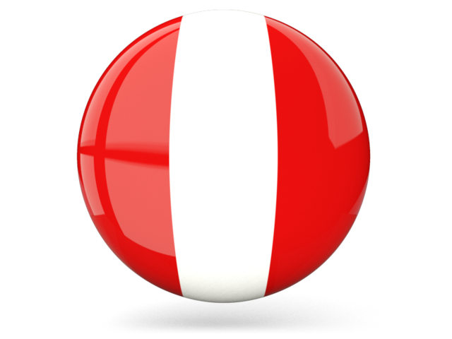 Glossy round icon. Download flag icon of Peru at PNG format