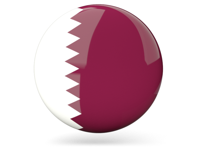 Glossy round icon. Download flag icon of Qatar at PNG format