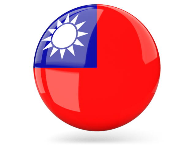 Glossy round icon. Download flag icon of Taiwan at PNG format