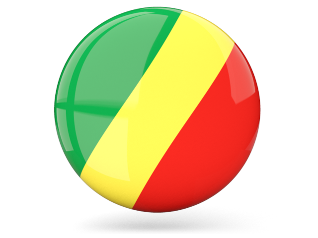 Glossy round icon. Download flag icon of Republic of the Congo at PNG format