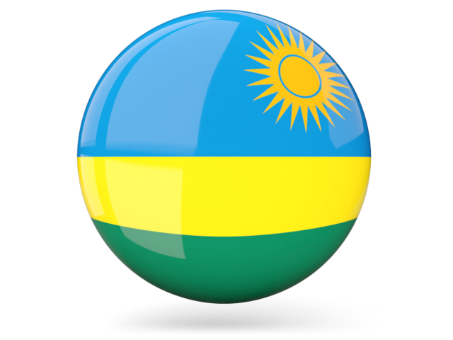 Glossy round icon. Download flag icon of Rwanda at PNG format