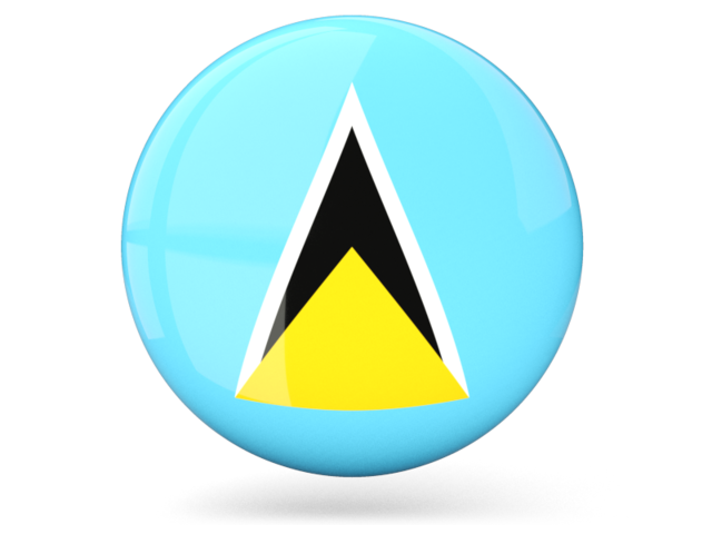 Glossy round icon. Download flag icon of Saint Lucia at PNG format