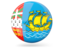 Saint Pierre and Miquelon. Glossy round icon. Download icon.