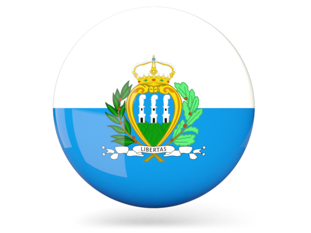 Glossy round icon. Download flag icon of San Marino at PNG format