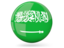 Saudi Arabia. Glossy round icon. Download icon.