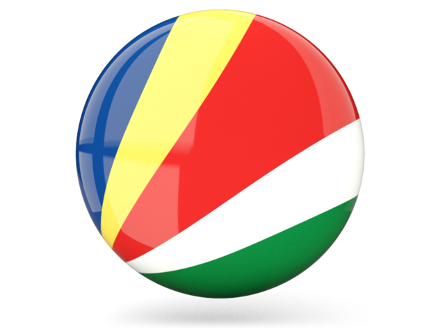 Glossy round icon. Download flag icon of Seychelles at PNG format