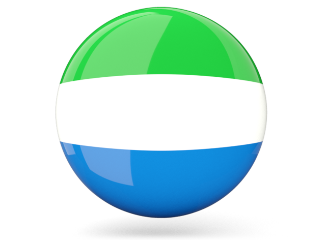 Glossy round icon. Download flag icon of Sierra Leone at PNG format